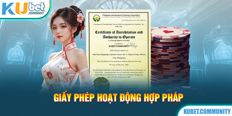 Giấy phép hoạt động hợp pháp của thương hiệu